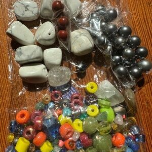 Vibrant Glass Bead and Stone Set